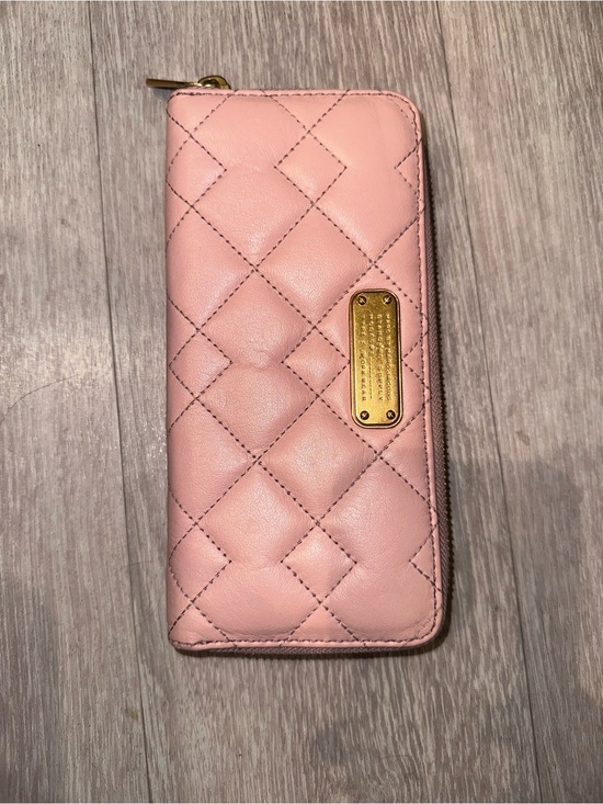 Marc By Marc Jacobs Handbags - Authentic Marc by Marc Jacob Pink Quilted Zip Wallet with Gold Plaque